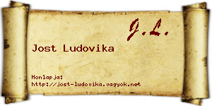 Jost Ludovika névjegykártya